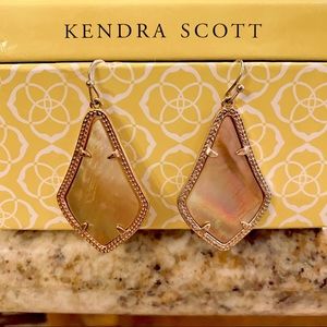 Kendra Scott Alex Earrings Rose Gold Brown Pearl